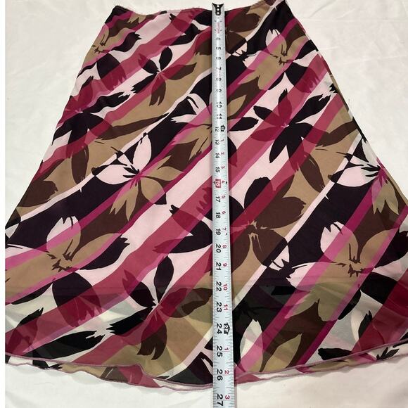 Mandee Vintage 90s Womens Medium Floral Tropical Midi Skirt Girly Dainty Fairy - Picture 7 of 8